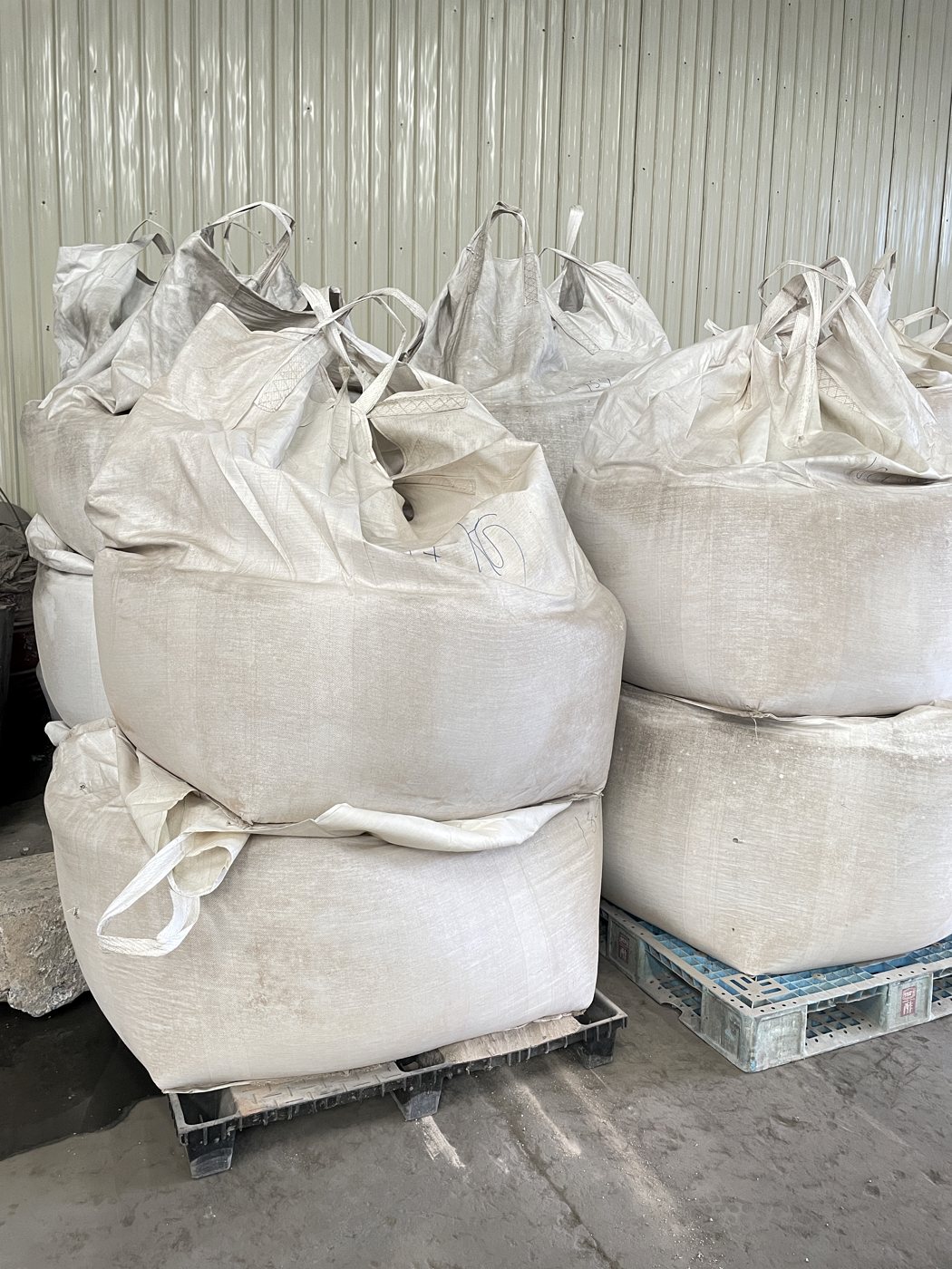 Bulk bags stored in warehouse